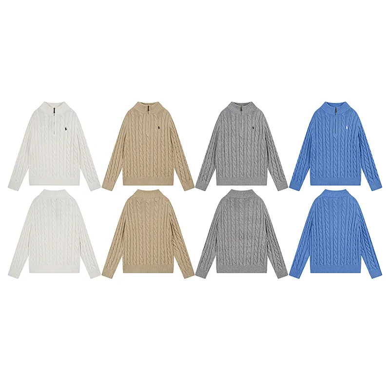 Style No. 2502 P240 Polo Ralph Lauren SS22 solid color casual micro-label embroidered half-zip sweater Color: cream blue gray card color Size: S (recommended within 120 catties) m (recommended within 140 catties) L (recommended within 160 catties) xL (recommended within 180 catties)